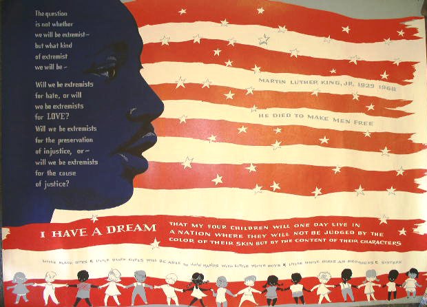 MLK Memorial Flag Poster by artist Edie B. Eisenberg 