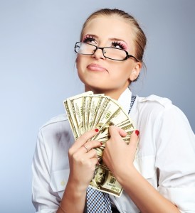 woman contemplating a purchase